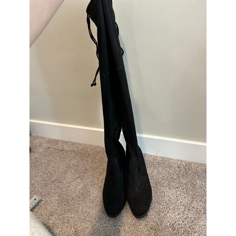 Unisa Black Faux Suede Over The Knee Heel Boots Womens Size 8 #2232 - Picture 2 of 9
